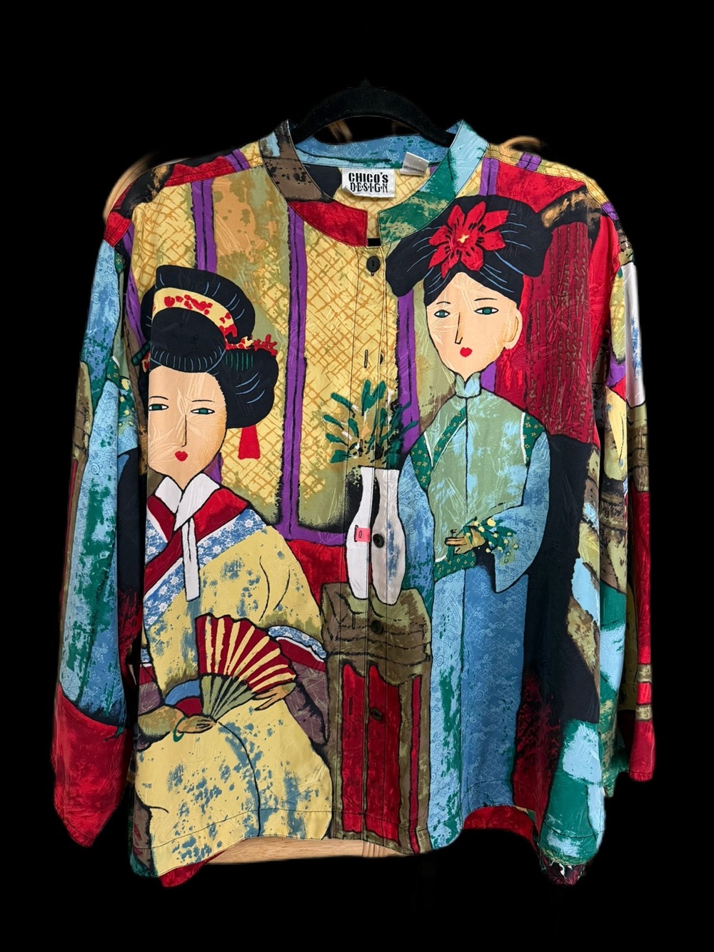 VTG CHICO’S DESIGN | Silk Blouse ft. Asian-inspired Print